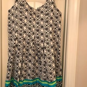 Kim Rogers, size 18, black and white sun dress